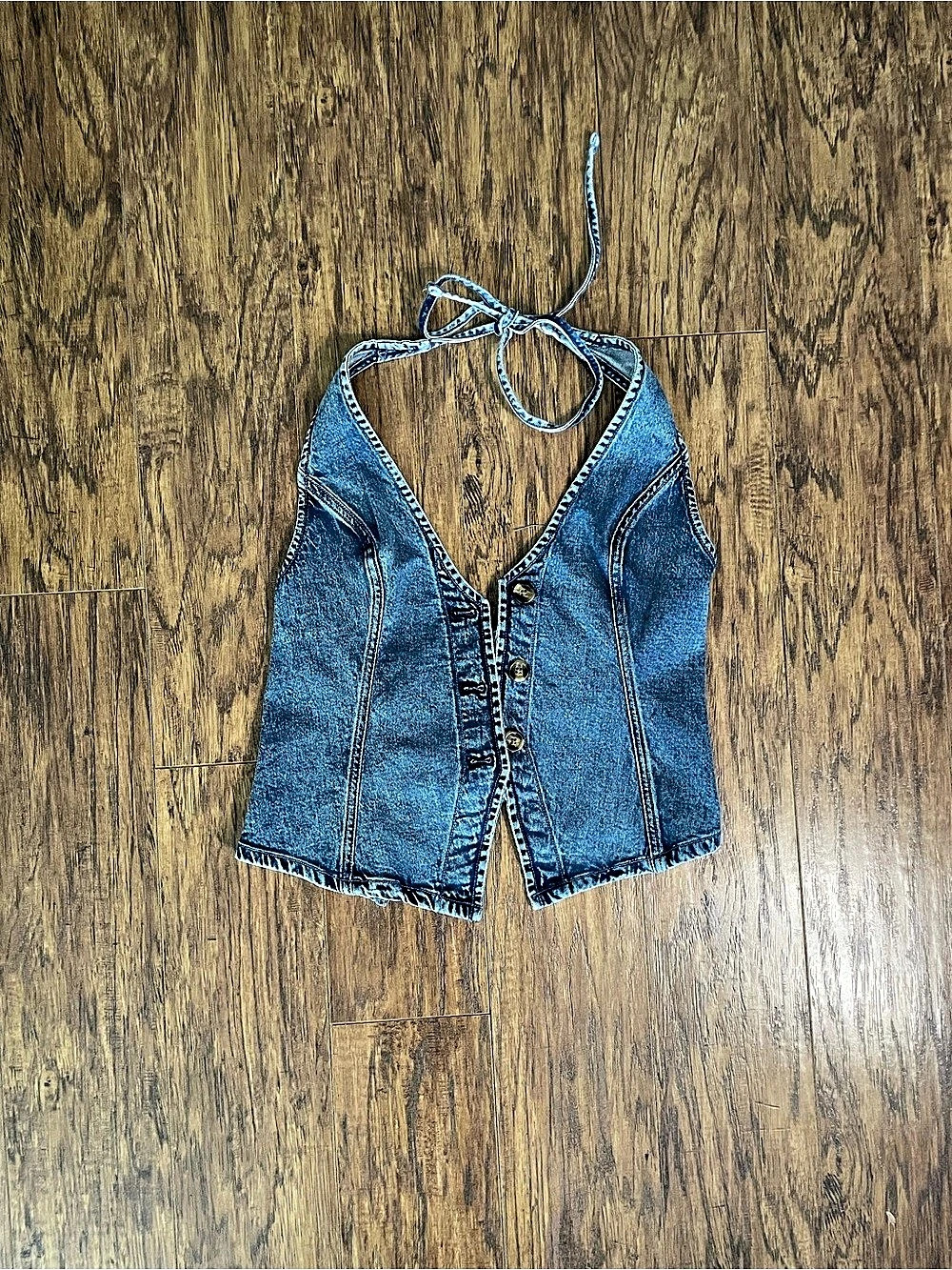 American Eagle denim halter top